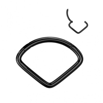 Piercing titanium chevon plane 1.2x8 - zwart - LMPiercings
