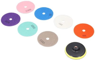 Diamant polijstpads - Schuurschijven set - Steen polijsten - Snel en duurzaam - 7 stuks - Multicolor