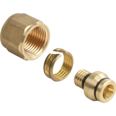 Henco 13 overgangskoppeling - 16 mm knel x Cu 15 mm messing