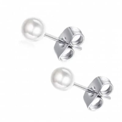 Synthetische - Parel oorbellen 5 mm wit
