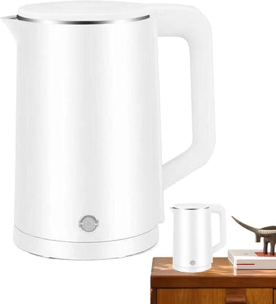 Elektrische Waterkoker - Roestvrijstalen Ketel - Snel Water Koken - Automatische Uitschakeling - 2.3 Liter Capaciteit - Wit