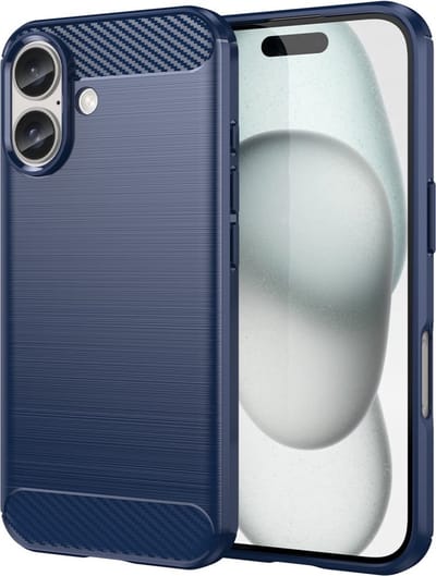 Coverup Hoesje - Geschikt voor iPhone 16 Hoesje - Coverup Armor Brushed TPU Back Cover - Blauw