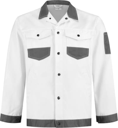 BT Werkjasje Katoen-Polyester WJC6040 Wit/GrijsS