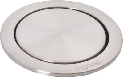 Inbouwstopcontact met liftsysteem - Multi-tafelstopcontact met 4x stekker, 2P+E, Aluminium/Zwart, Ø 60mm