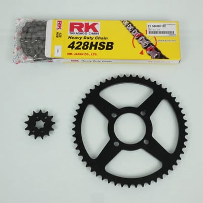 Kit chaîne FE pour moto Yamaha 125 TTR 2002 à 2022 13x54 Pas 428 5HP9 Neuf