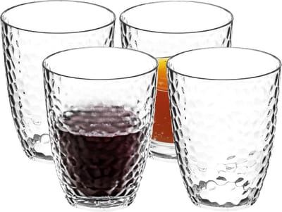 5Five Drinkglas Estiva - 6x - helder transparant - onbreekbaar kunststof - 380 ml - camping/verjaardag