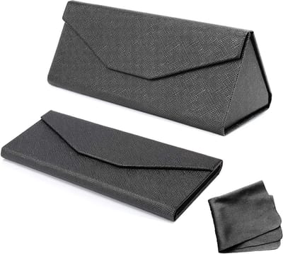 Vouwbare Zonnebril Etui met Schoonmaakdoek, Draagbare Bril Etui, Harde Bescherming voor Zonnebrillen en Leesbrillen, Geschikt voor Mannen en Vrouwen