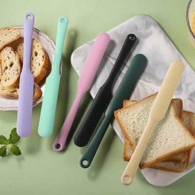 Spatule en Silicone, Spatule pour Mélanger la Pâte, Spatule à Confiture, Spatule pour Crème à Gâteau et Beurre de Pâtisserie, Grattoir en Silicone Anti-adhésif et Résistant à la Chaleur vert