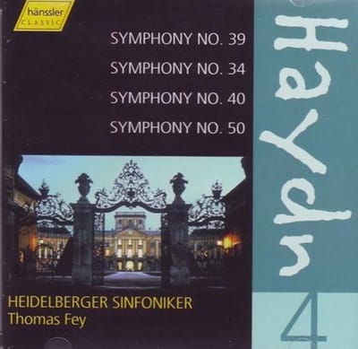 Heidelberger Sinfoniker, Thomas Fey - Haydn: Symphony Nos. 39, 34, 40, 50 (CD)