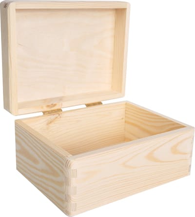 Creative Deco houten doos met deksel | 19,5 x 15 x 10 cm (+/-1cm) | Baby memory doos Ongelakte doos | Voor documenten Kostbaarheden Speelgoed Gereedschap | ROH