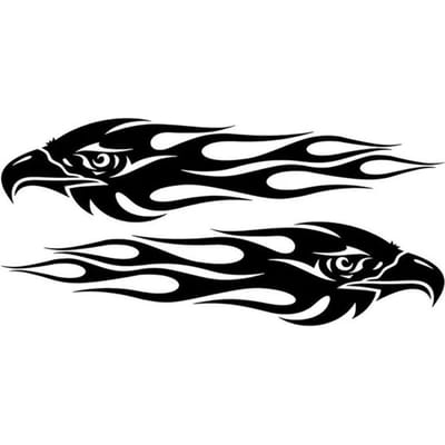 Auto Sticker Adelaar Vlam Sticker Motorfiets Beschermende Kras Sticker 20*5cm zwart