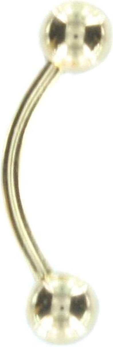 Piercing curved rond basis extern 1.2x10x4 - goud - LMPiercings