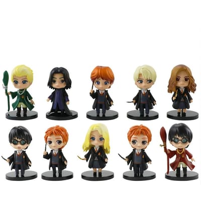 De Harry Potter Actiefiguren met Hermione Ron Malfort Modellen, Q Versie Poppen voor Auto Decoratie of Kinder Speelgoed Cadeau
