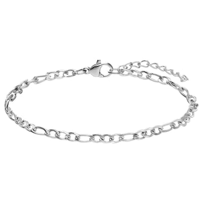 Lucardi Dames Stalen armband figaro 3mm - Armband - Staal - Zilver - 19 cm