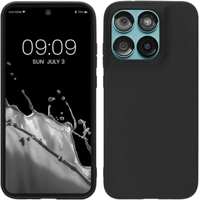 kwmobile telefoonhoesje geschikt voor Motorola Moto G67 / G77 / G87 - Hoesje voor smartphone - Back cover in mat zwart