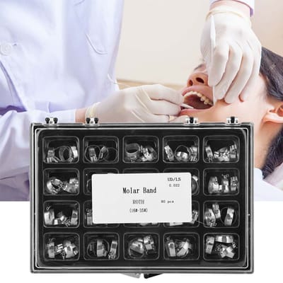 80 Pièces Tube Orthodontique Dentaire Set de Bandes Molaires Accessoires pour Dents 16# à 35#