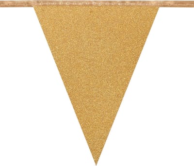 Boland - Kartonnen vlaggenlijn Glitter goud - Glitter & Glamour - Glitter - Glamour - NYE - Oudjaarsavond - Feestversiering