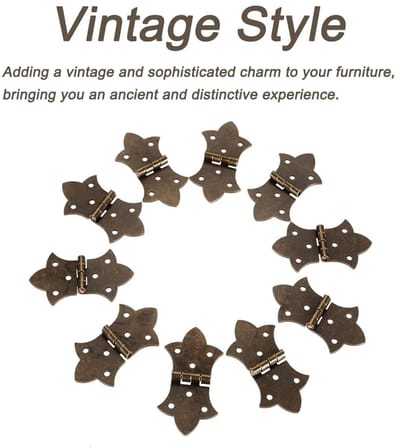 Dailygoods- Mini Scharnieren 10 Stuks - Retro Decoratieve Scharnieren - Antieke Vlinder Scharnieren - Houten Juwelendoos - Stevig IJzer - Roestwerende Coating