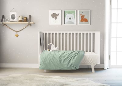 Mistral Home - DEKBEDOVERTREK - gewassen katoen - 100 x 140 cm - junior - effen kleur - groen - Voor baby of peuter