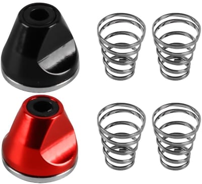 Dailygoods- Fietsnaafmoer 2 Stuks - Aluminiumlegering - Snelspanhendelmoer - M5 Schroefdraad - Slijtvast - Inclusief 4 Snelspanspiesveren - Snelspanmoer