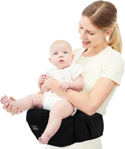 Lichtgewicht 3-in-1 Hipseat Babydrager voor baby's van 0-36 maanden - Zwart