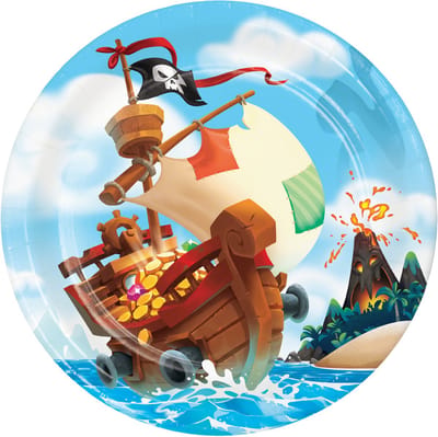 BIGIEMME SRL - 8 piratenschat kartonnen borden 22 cm voor verjaardag