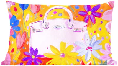 Sierkussens - Kussentjes Woonkamer - 60x40 cm - Tas - Roze - Bloemen