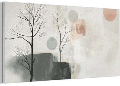 Akoestisch wandpaneel 80x40 cm - Vilt schilderij Wabi sabi - Beige - Plant - Akoestische panelen - Geluidsdempende wanddecoratie - Geluidsisolatie woonkamer - Muurdecoratie geluidspanelen