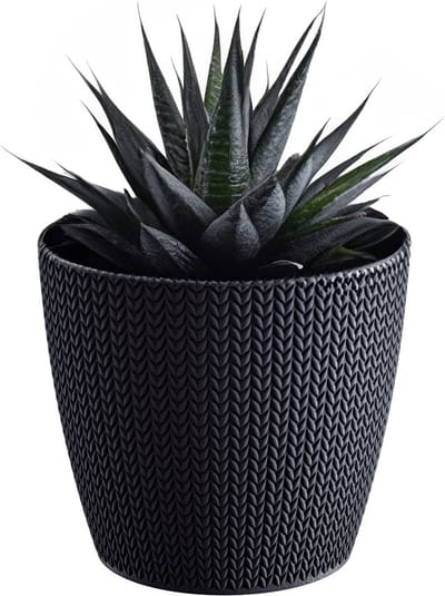 Prosperplast Plantenpot - antraciet - kunststof - D16 x H14 cm - Stijlvol - buiten/binnen