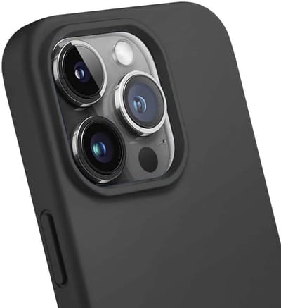 Jaym, Hoesje geschikt voor iPhone 14 Pro Max - Siliconen met Microvezel, Zwart