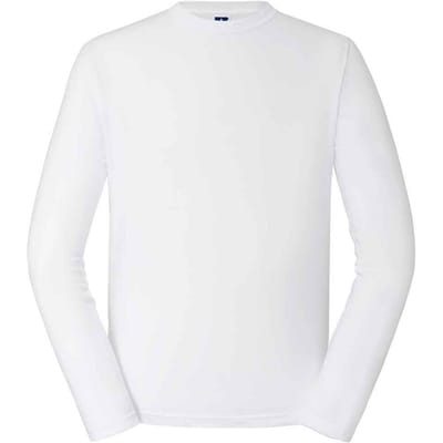 Russell Unisex Klassiek T-shirt met lange mouwen voor volwassenen (Wit)