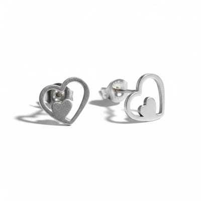 Aramat Jewels | Oorbellen | Stalen Hartjes Oorbellen Zilverkleur 9mm RVS | | | |9mm | Staal | Kinderen, Volwassenen | Verkleurd niet