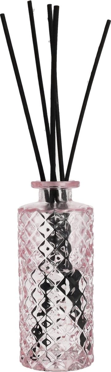Scentmoods complete set geurstokjes La Vie in Glas roze inclusief stokjes