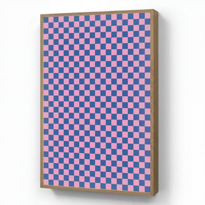 Nachtlampje 60x90 cm - Kinder lamp - Dambord - Blauw - Patroon - Roze - Tafellamp kinderkamer draadloos - Slaapkamer lampje - Bedlamp kinderen - Kinderlampje - Wandlamp babykamer - Nachtlampjes