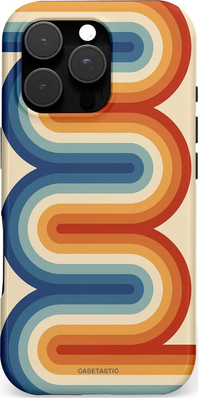 Casetastic hoesje geschikt voor Apple iPhone 16 Pro - MagSafe - Dubbellaagse bescherming - Vintage Boog - Fashion Case - Zand Terracotta Petrol Goud