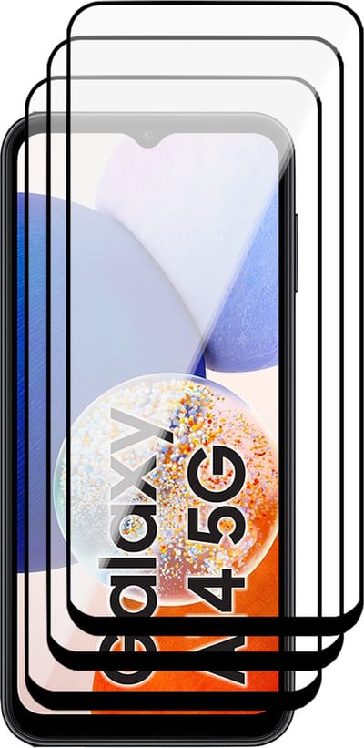 Screenprotector geschikt voor Samsung Galaxy A14 - 3x Glas Screen Protector FullGuard