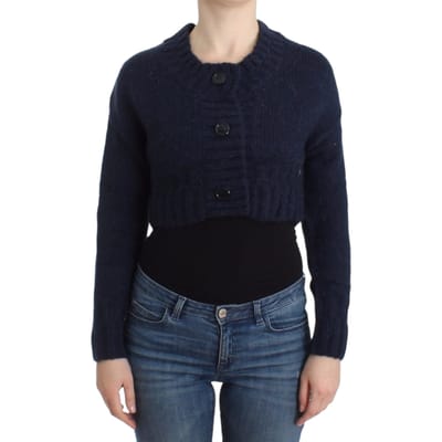 John Galliano Blauw verkorte cardigan