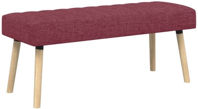 vidaXL - Kanaalgeplooide - Bank - Wijnrood - 110 - x - 40 - x - 46 - cm - Stof