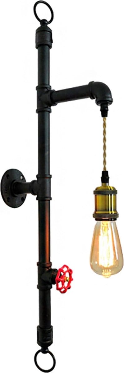OHNO - Woonaccessoires - Juno Wandlamp - Zwart, Goud, Rood - Tijdloos - Modern - Industrieël