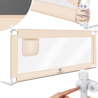 KESSER® bedhekje - Bedhek Kinderbedhek voor kinderen Baby bedhek Valbeveiligingsbed voor Bed & boxspring - 150cm, Beige