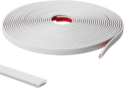 3M zelfklevende sierlijst - wit flexibel waterdicht PVC - afwerkingsstrip geschikt voor muren - tegels - ramen - deuren - spiegels en meubels - overschilderbaar - breedte 1 cm - dikte 0,25 cm