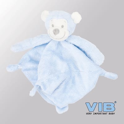 VIB® - Knuffeldoekje Aap - Blauw - Babykleertjes - Baby cadeau - zwangerschap aankondiging - geboorte cadeau