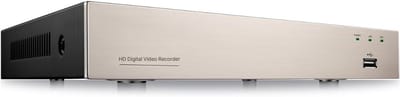 RUX® Videorecorder - Videorecorder vhs - Vhs speler - 8-kanaals 1080P - TVI/AHD/CVI/analoge DVR- Zilver/ Zwart - 23cm x 23cm x 5cm
