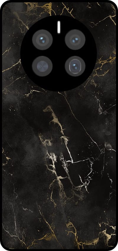 Smartphonica Telefoonhoesje Geschikt voor Huawei Mate 50 Pro met marmer opdruk - TPU backcover case black marble design - Zwart geschikt voor Huawei Mate 50 Pro