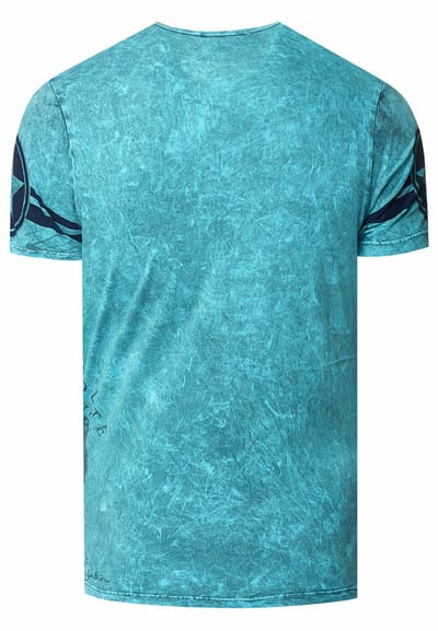 T-shirt met knoopjes aan de zijkant en een logo-print
