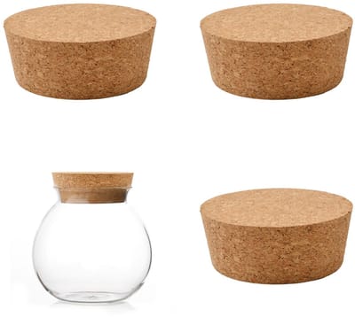 Conische kurkstop, 3 stuks, conische houten wijnflessluiting, reserve kurk voor wijnflessen, glazen flessen, 88 x 77 x 35 mm