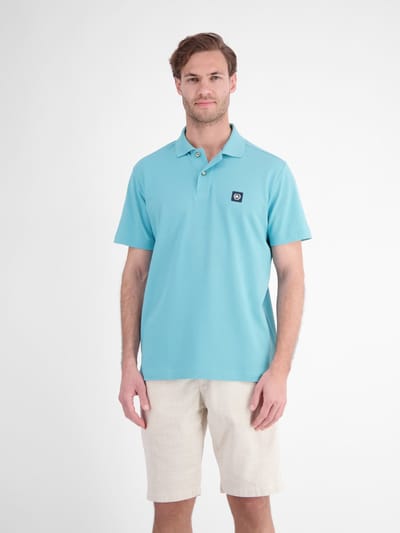 LERROS Mannelijk poloshirt van katoen met een structuur die stevig aanvoelt , Maat: S , Kleur: REEF BLUE , 100% katoen