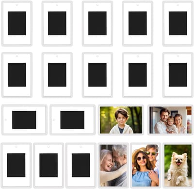 Allecto - Blanke Foto Lijst Inleg Magneten - Voor Kleine Foto's - Transparante Acryl Magneten - 20 Stuks - Ideaal voor Koelkast - Geschenken voor F...