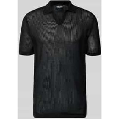 slim fit poloshirt met V-hals