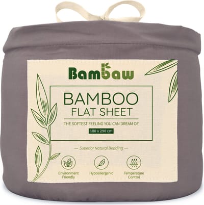 Bambaw Luxe Bamboe Lakens 180x290cm – Ultra ademende stof – Beddengoed – Hypoallergeen Bovenlaken – Beddengoed - Donkergrijs